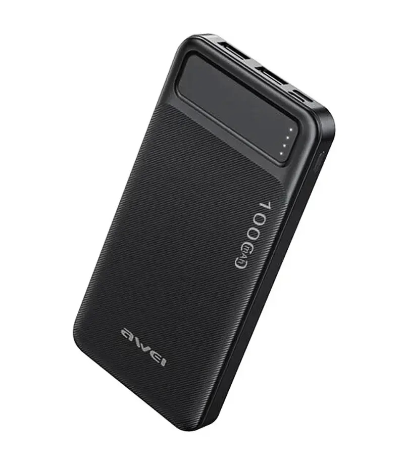 AWEI P5K 10000mAh Fast Charging Power Bank Dual USB Portable Charger with Type-C & Micro USB Input 2