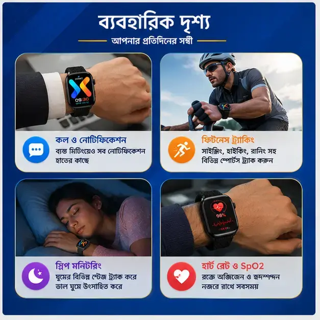 KEQIWEAR KW75 Max Premium Bluetooth Smart Watch – Wireless Charging | HD Display | Smart Fitness Watch 5