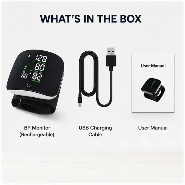 Smart Digital Wrist Blood Pressure Monitor Automatic BP Machine with Heart Rate Detection & Memory Function 5