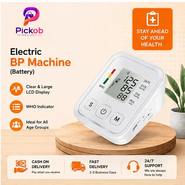 Automatic Electric Upper Arm Blood Pressure Monitor Battery Powered BP Machine 