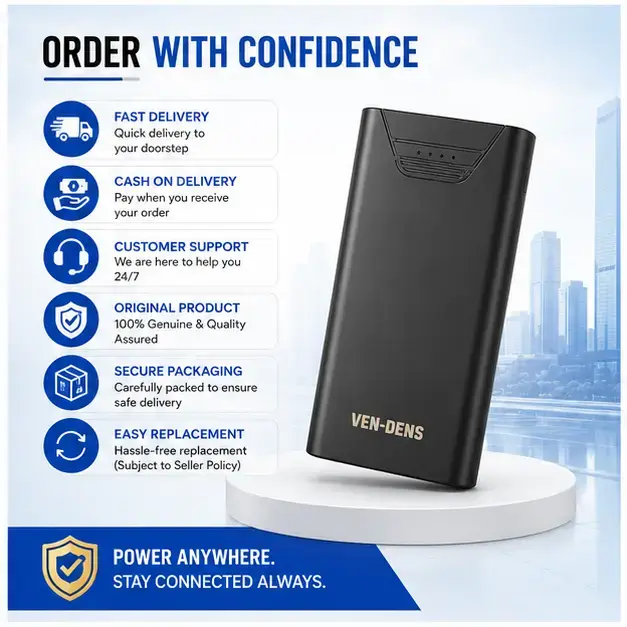 VEN-DENS PB041 10000mAh 22.5W Fast Charging Power Bank with Digital Display 5
