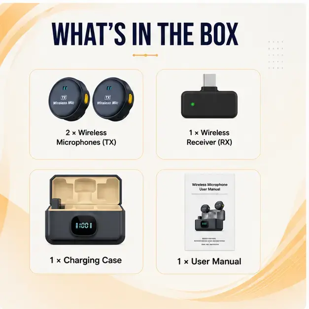 Q8 Wireless Microphone for iPhone – Dual Noise Reduction Lavalier Mic with Charging Case 5