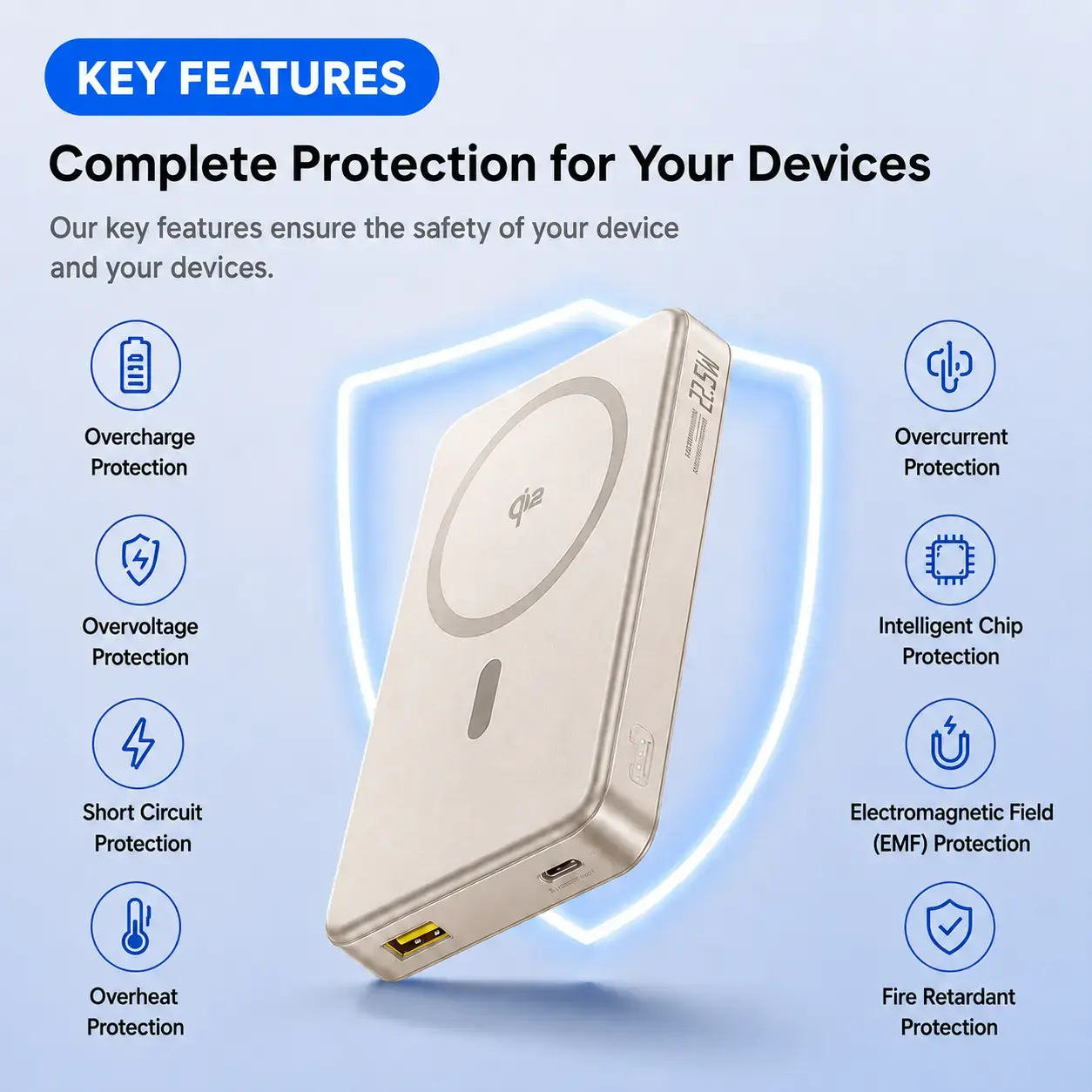 Baseus Qi2 Magnetic Power Bank 22.5W 10000mAh Fast Charging Portable Wireless Power Bank  4