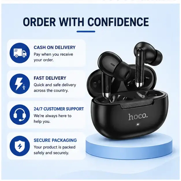 HOCO EQ24 PLUS True Wireless Earbuds | Bluetooth 5.4 Hi-Fi Stereo Earphones  5