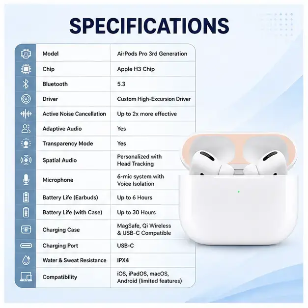 Apple AirPods (3rd Generation) True Wireless Earbuds with Spatial Audio 4