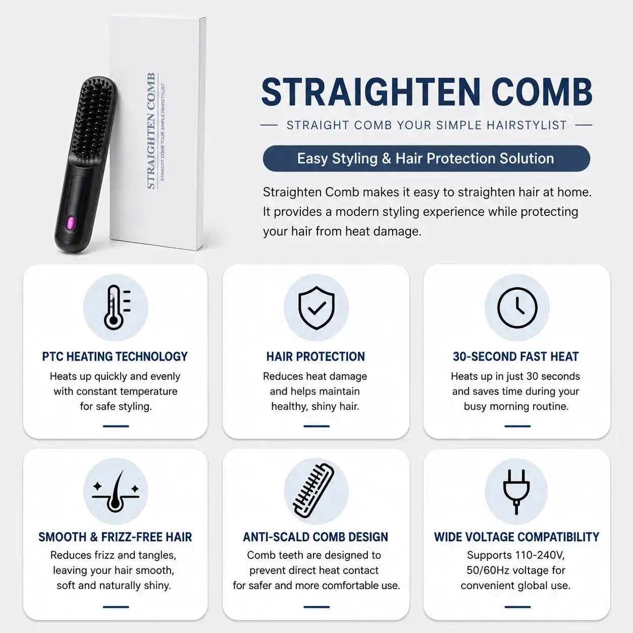 Professional Ceramic Hair Straightener – Fast Heating Ionic Hair Straightening Iron  4