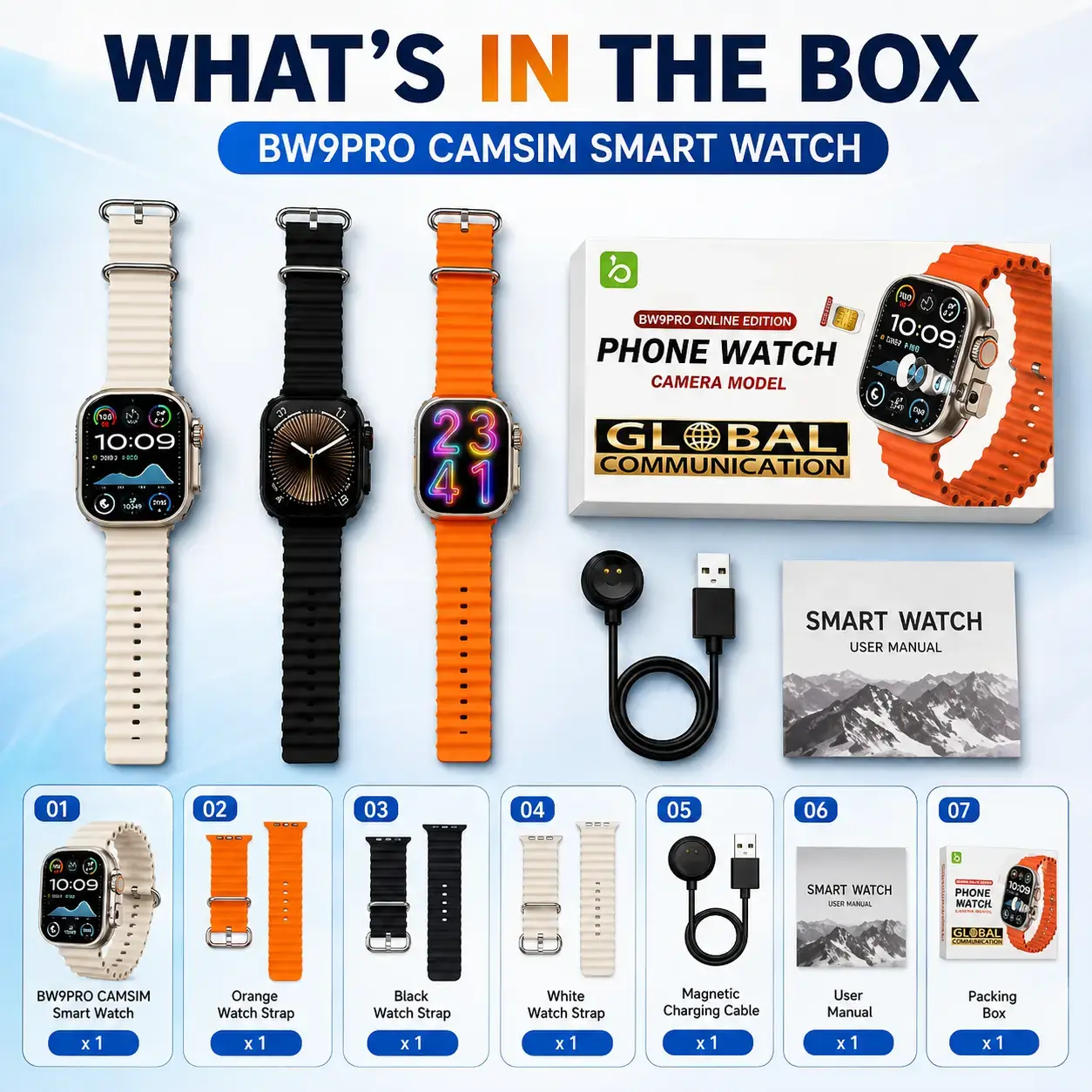 BW9 Pro CamSIM Smart Watch with 4G SIM Support, Camera & Bluetooth Calling 5