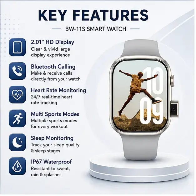 BW-11S 4G CamSIM Smart Watch | Pop-Up Camera | Bluetooth Calling  4