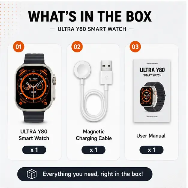 Ultra Y80 Smart Watch with Bluetooth Calling, HD Display, Health Monitoring & Sports Tracking Feature 5