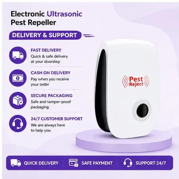 Electronic Ultrasonic Pest Repeller | Plug-in Ultrasonic Insect & Rodent Repellent& Rodent Repellent 5