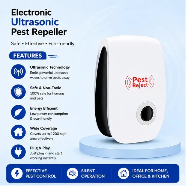Electronic Ultrasonic Pest Repeller | Plug-in Ultrasonic Insect & Rodent Repellent& Rodent Repellent 3