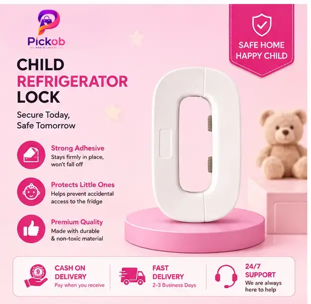Child Refrigerator Lock Safety Lock for Kids with Strong Adhesive Protection & Easy Installation