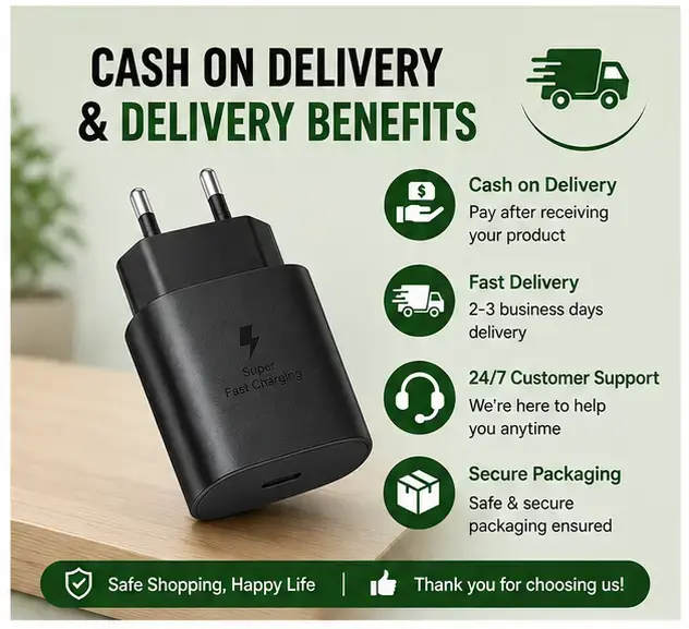 Samsung Original 25W Super Fast Charging Adapter (2 Pin) USB-C PD Charger 4