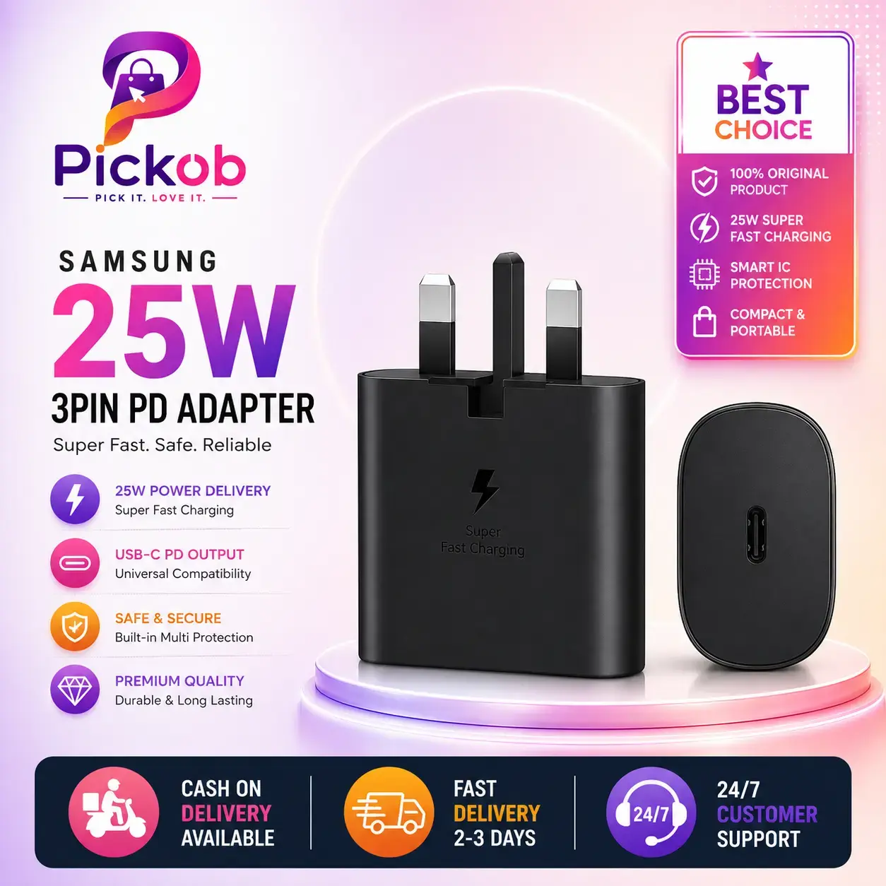 Samsung 25W Original Power Adapter | Super Fast Charging USB-C Charger