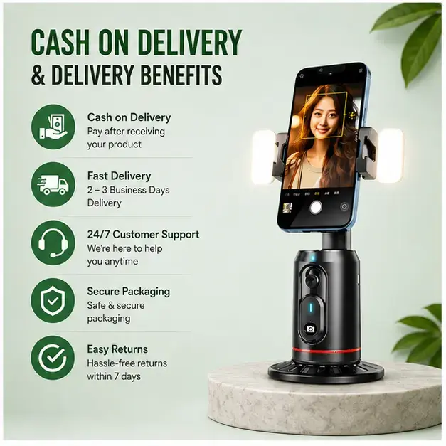 Q02 AI Face Tracking Gimbal 360° Auto Rotation Smart Phone Holder  5