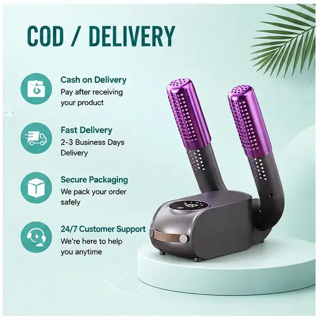 Automatic 2-Leg Shoe Dryer – Fast Drying Electric Shoe Dehumidifier with Constant Temperature & Auto Timer 5