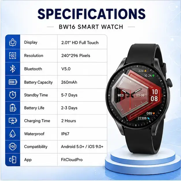 BW16 CamSim Smart Watch – Smart Calling, Stylish Design & Everyday Convenience 3