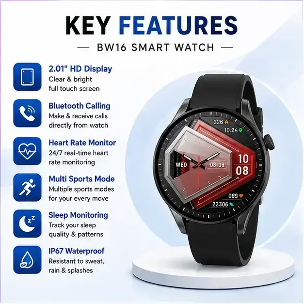 BW16 CamSim Smart Watch – Smart Calling, Stylish Design & Everyday Convenience 4