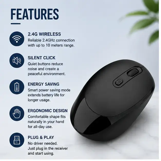 Macaron Wireless Mouse – Compact AA Battery Powered Mouse for Everyday Use 4