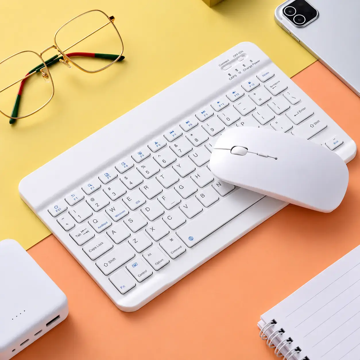 Portable 10-Inch Bluetooth Keyboard & Rechargeable Wireless Mouse – Multi-Platform Combo 2
