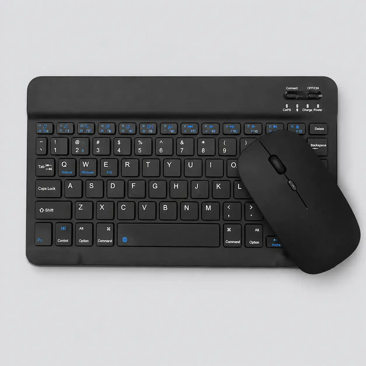 Black 10-Inch Slim Wireless Keyboard & Rechargeable Mouse Set – Bluetooth Multi-Device Combo 2