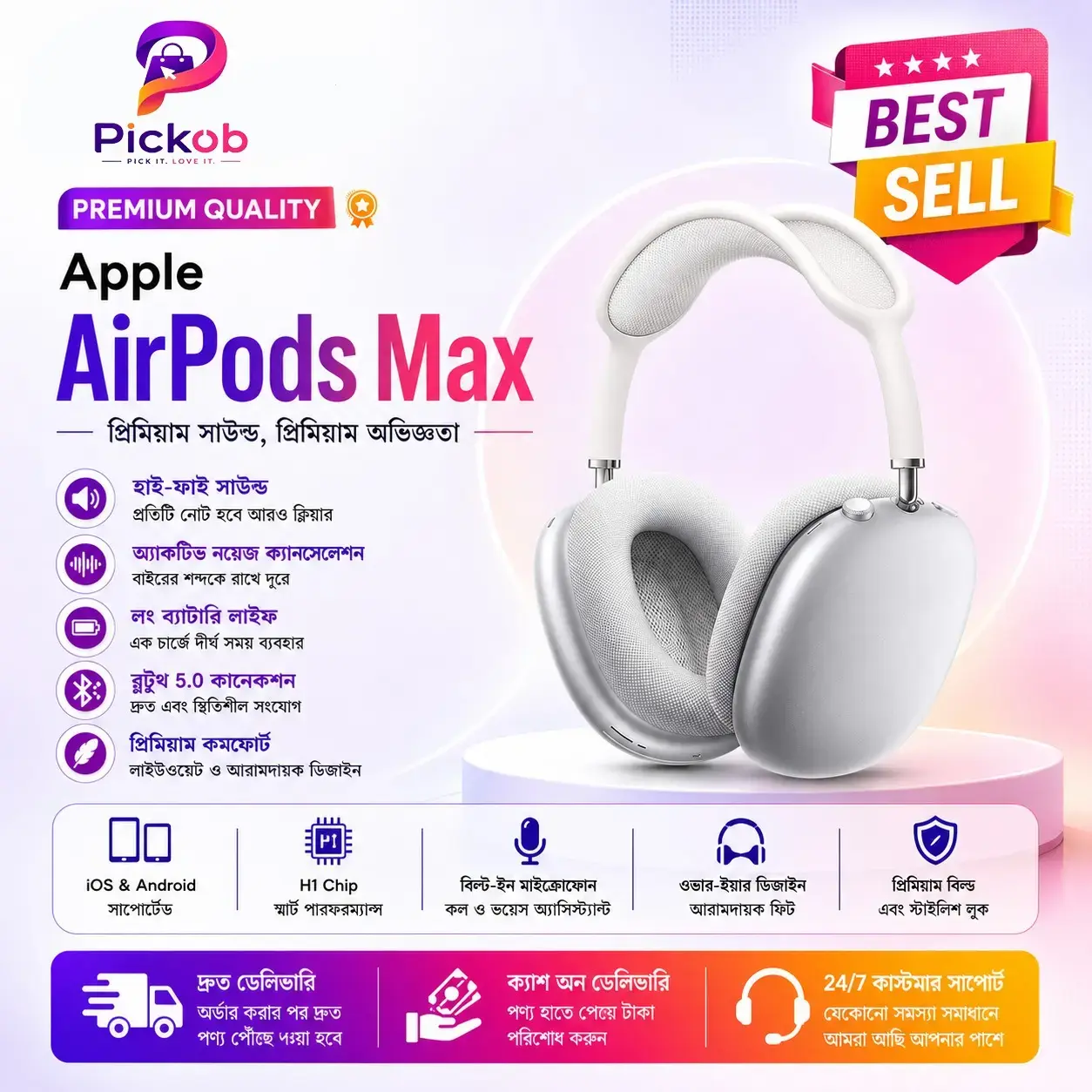 Apple AirPods Max Wireless Over-Ear Headphones (USB-C)