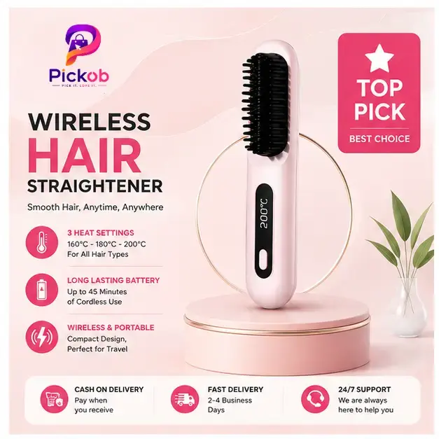Cordless Rechargeable Hair Straightener Portable Mini Styling Device for Everyday Hair Care
