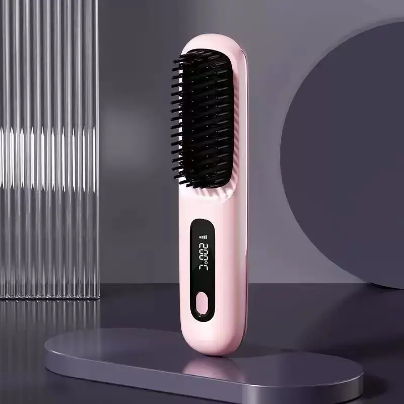Portable Wireless Hair Straightener Rechargeable Mini Hair Styler for Home Travel and Daily Use 2