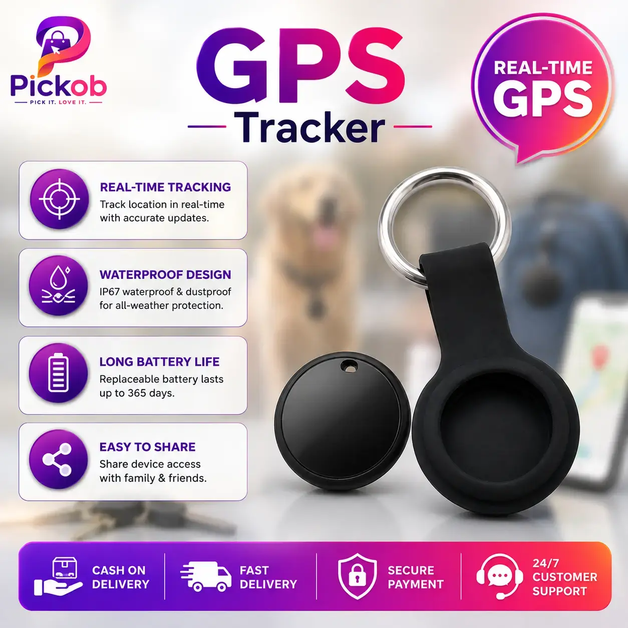 Smart Bluetooth Item Tracker – Anti-Lost & Anti-Theft Finder with Bluetooth 4.0, Last-Seen Location & Remote Camera Shutter
