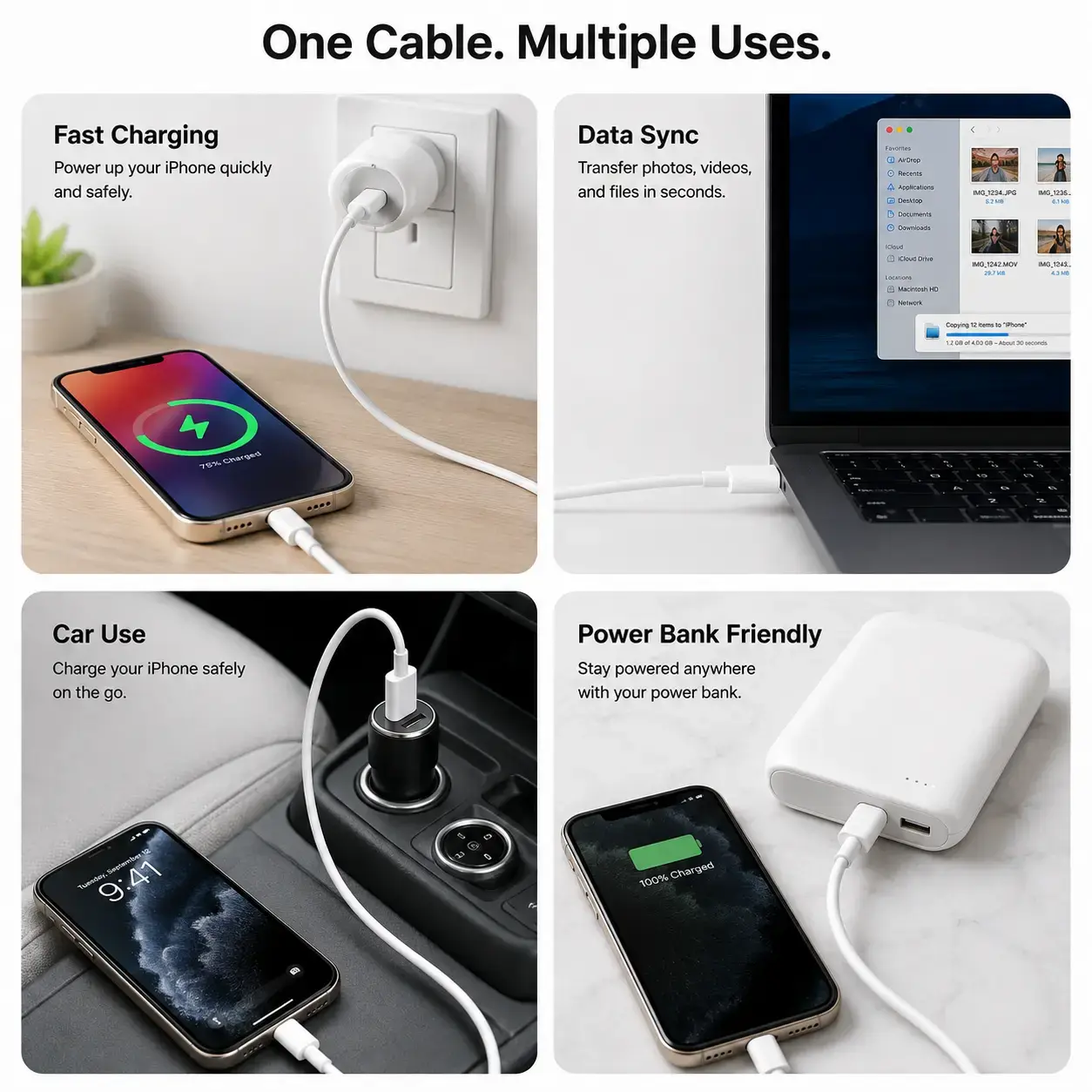 iPhone Lightning Cable – Charging & Data Sync Cable for Compatible Apple Devices 5