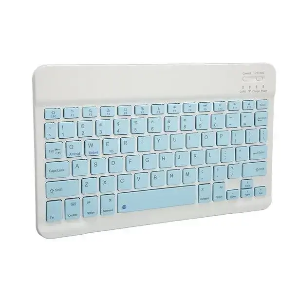 10 Inch Compact Wireless Keyboard Sky Blue – Rechargeable Portable Bluetooth Mini Keyboard 2